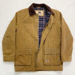 Vintage Brixtol Waxed Cotton Field Jacket Flannel Lined Corduroy Collar Medium